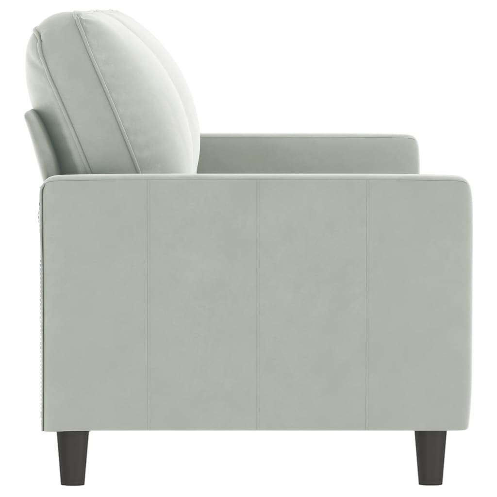 vidaXL Sofa 2-osobowa, jasnoszara, 140 cm, tapicerowana aksamitem