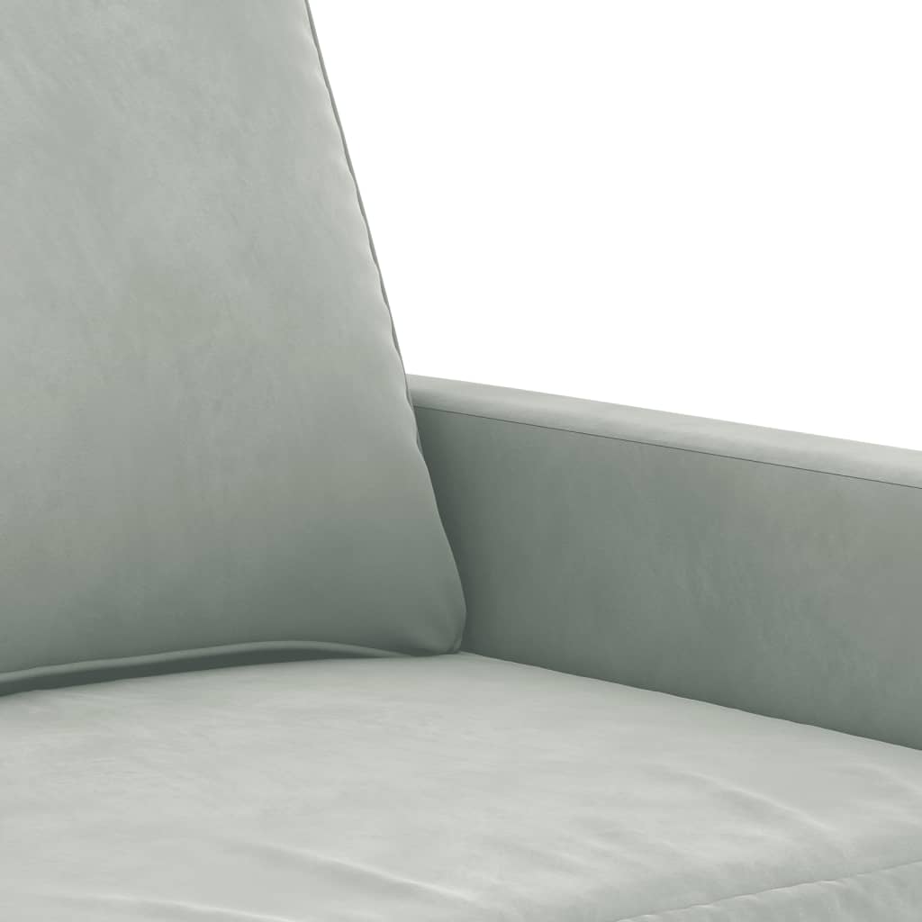 vidaXL Sofa 2-osobowa, jasnoszara, 140 cm, tapicerowana aksamitem
