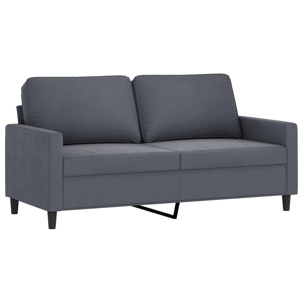 vidaXL Sofa 2-osobowa, ciemnoszary, 140 cm, tapicerowana aksamitem