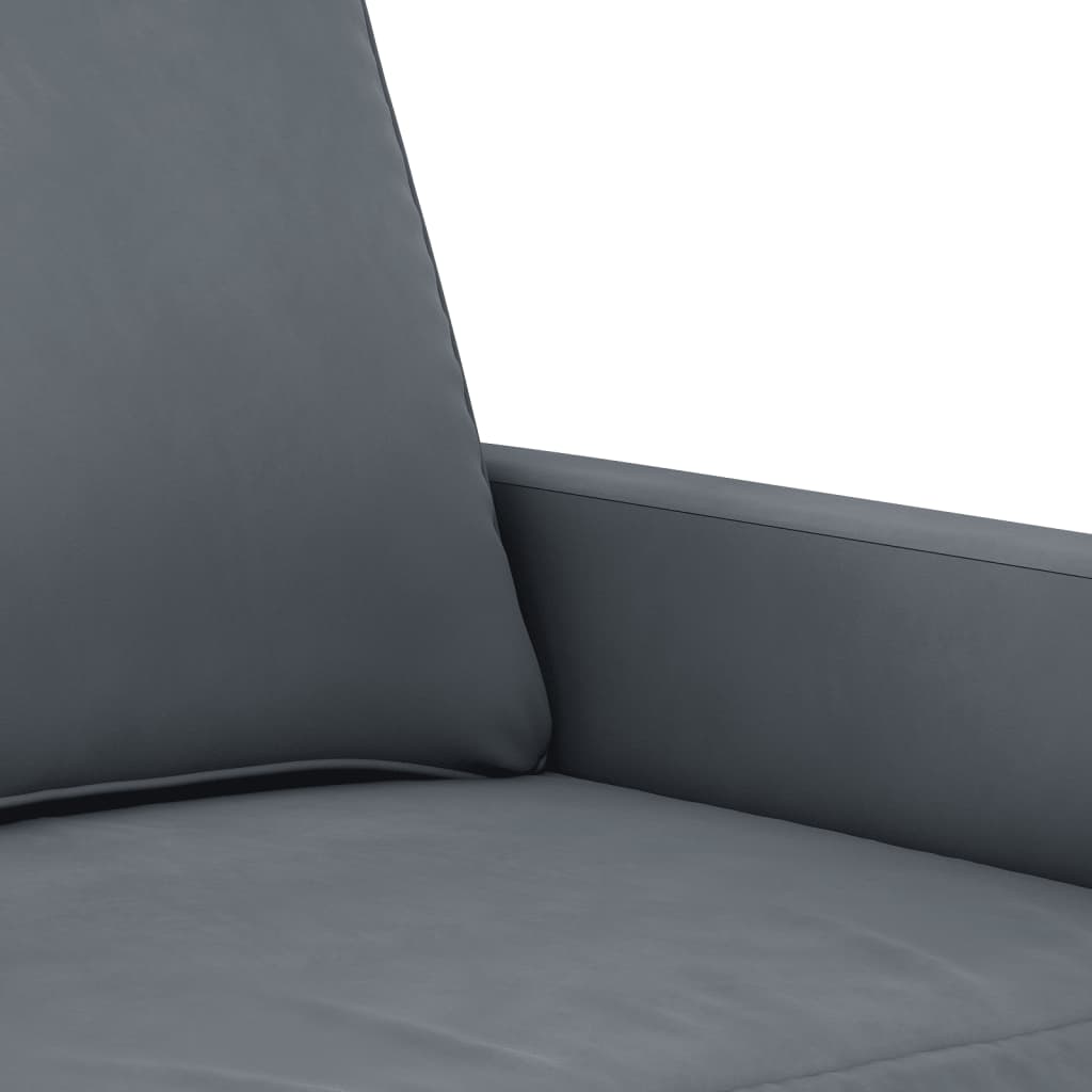 vidaXL Sofa 2-osobowa, ciemnoszary, 140 cm, tapicerowana aksamitem