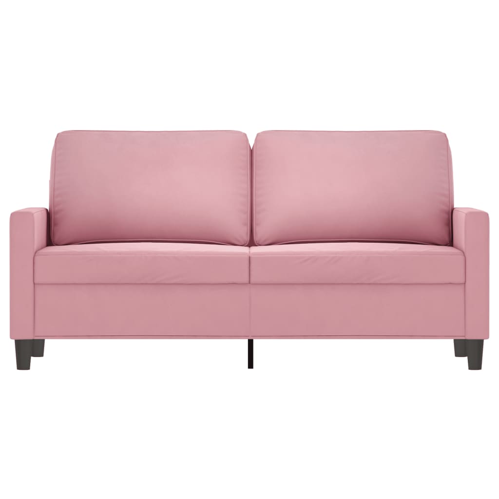 vidaXL Sofa 2-osobowa, różowy, 140 cm, tapicerowana aksamitem
