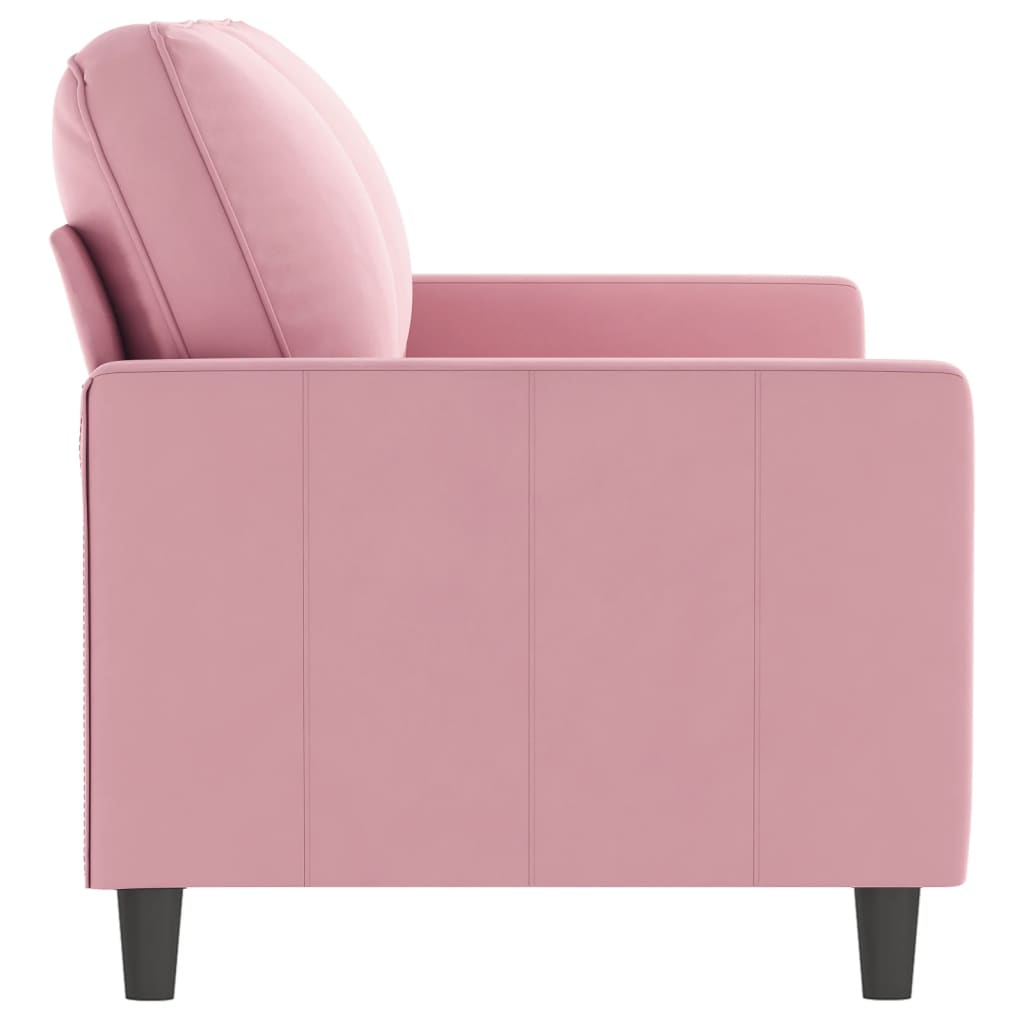 vidaXL Sofa 2-osobowa, różowy, 140 cm, tapicerowana aksamitem