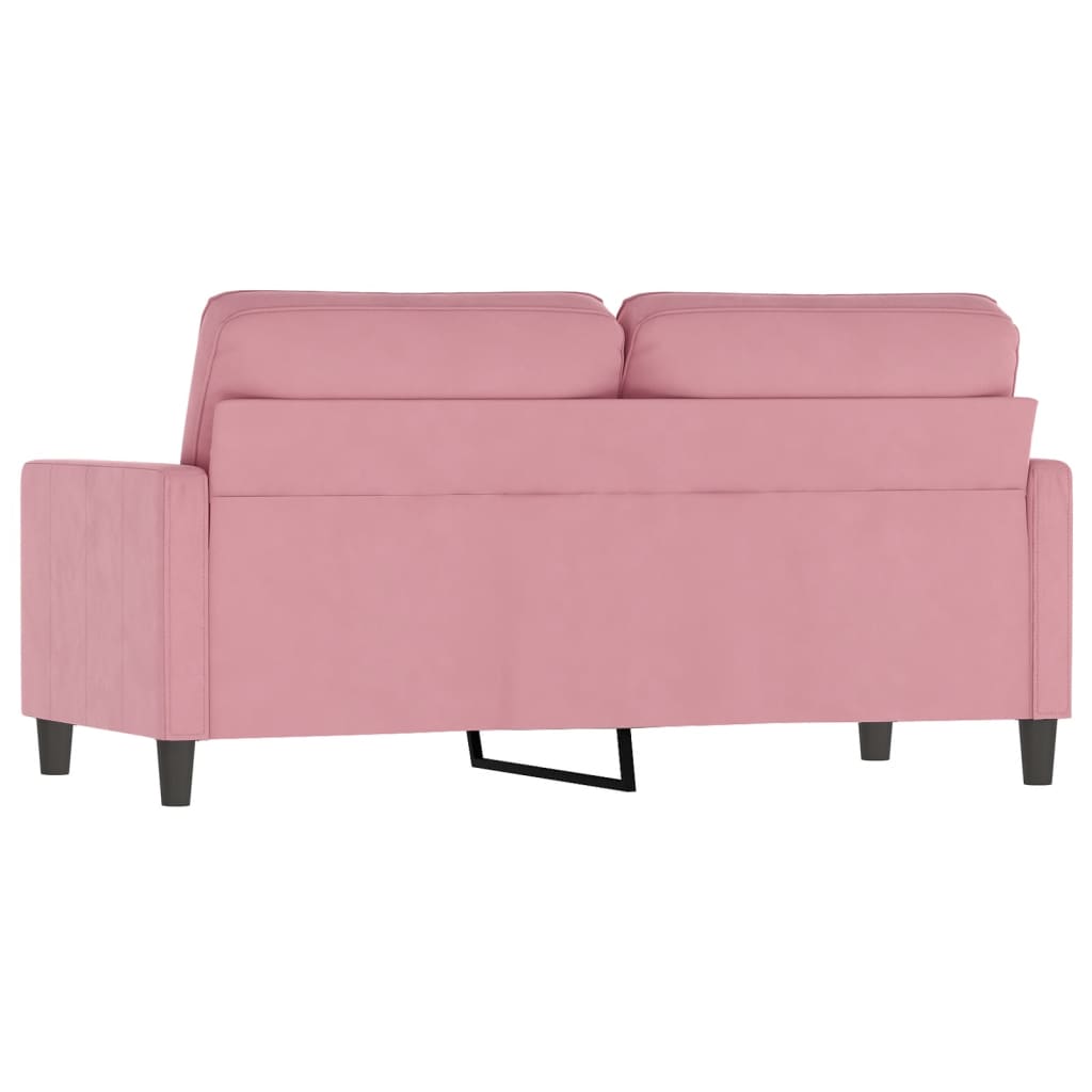 vidaXL Sofa 2-osobowa, różowy, 140 cm, tapicerowana aksamitem
