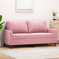 vidaXL Sofa 2-osobowa, różowy, 140 cm, tapicerowana aksamitem