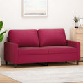 vidaXL Sofa 2-osobowa, winna czerwień, 140 cm, tapicerowana aksamitem