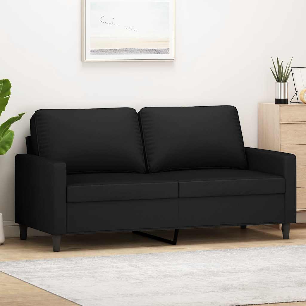 vidaXL Sofa 2-osobowa, czarna, 140 cm, tapicerowana aksamitem