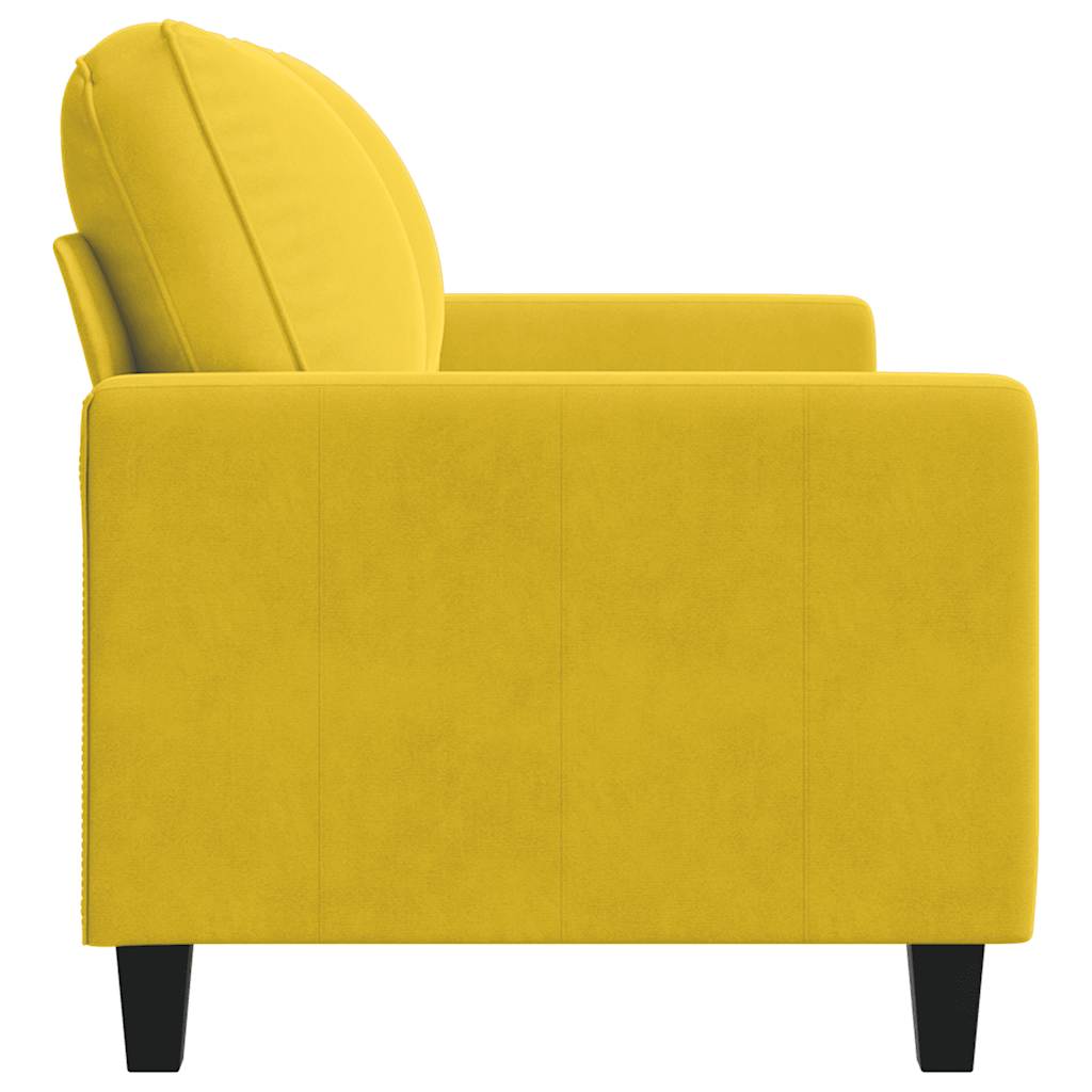 vidaXL Sofa 2-osobowa, żółta, 140 cm, tapicerowana aksamitem