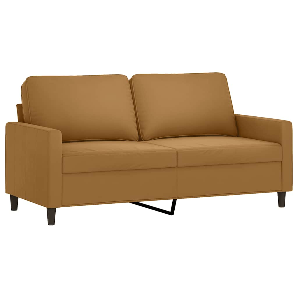 vidaXL Sofa 2-osobowa, brązowa, 140 cm, tapicerowana aksamitem