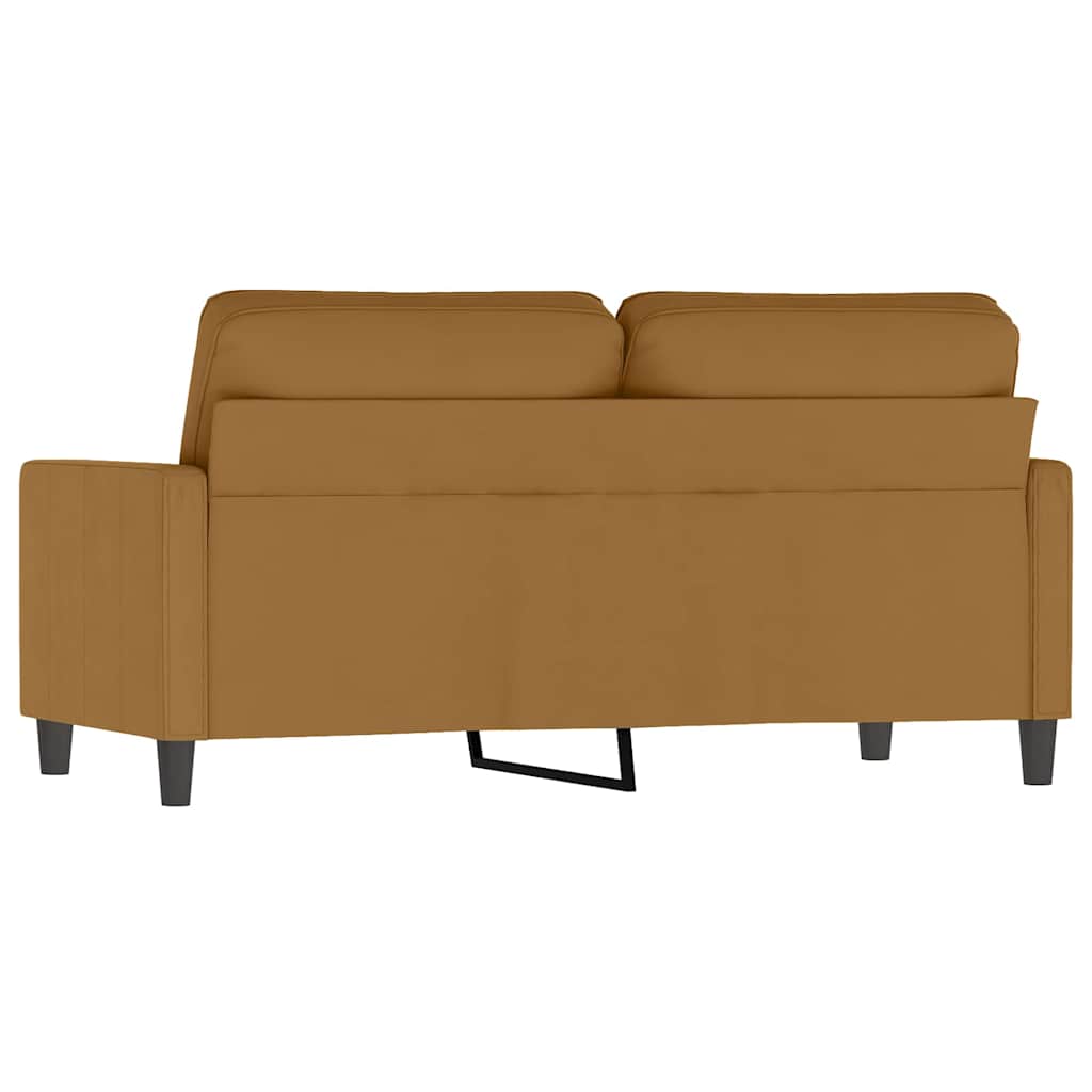 vidaXL Sofa 2-osobowa, brązowa, 140 cm, tapicerowana aksamitem