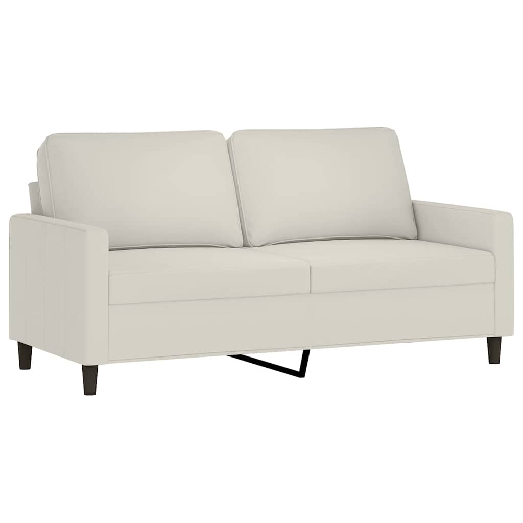 vidaXL Sofa 2-osobowa, kremowy, 140 cm, tapicerowana aksamitem