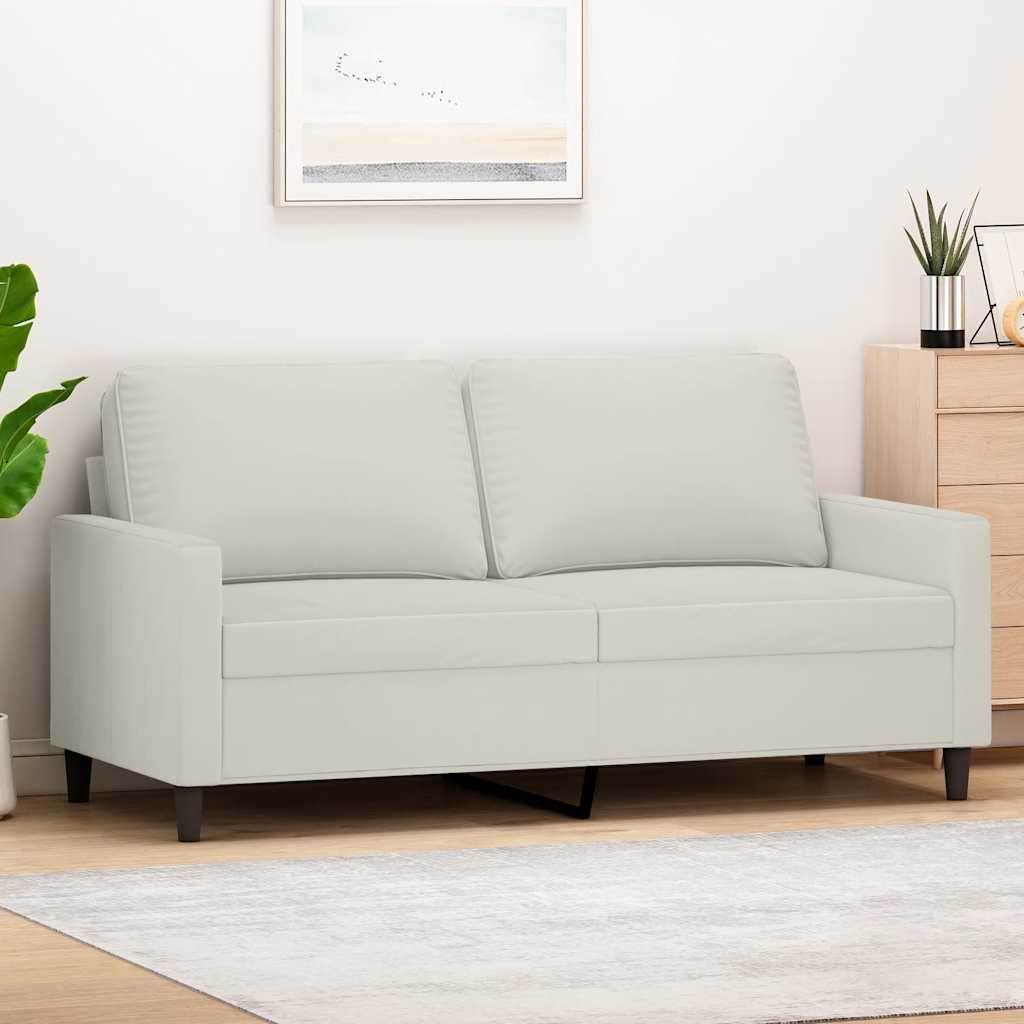 vidaXL Sofa 2-osobowa, kremowy, 140 cm, tapicerowana aksamitem