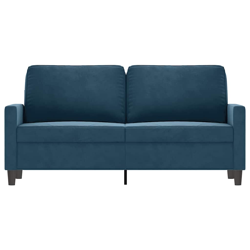 vidaXL Sofa 2-osobowa, niebieski, 140 cm, tapicerowana aksamitem