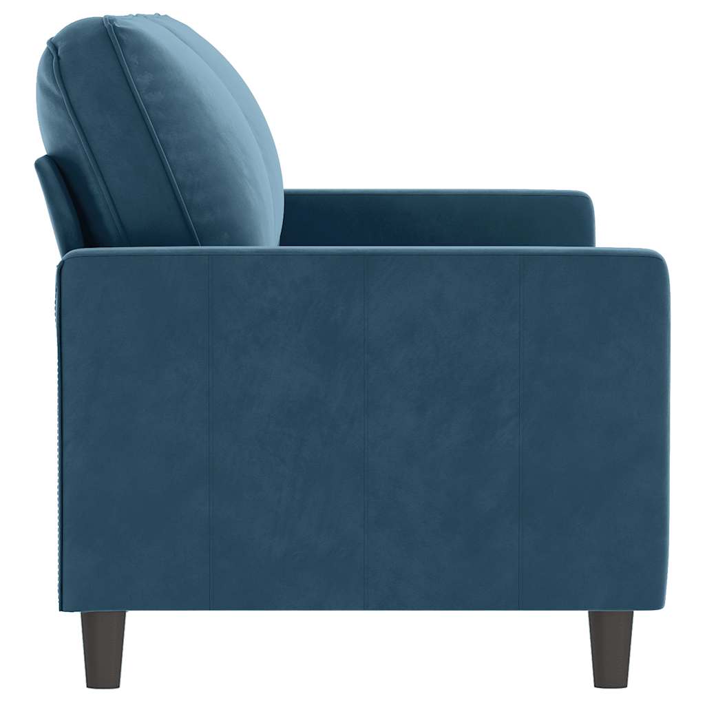 vidaXL Sofa 2-osobowa, niebieski, 140 cm, tapicerowana aksamitem