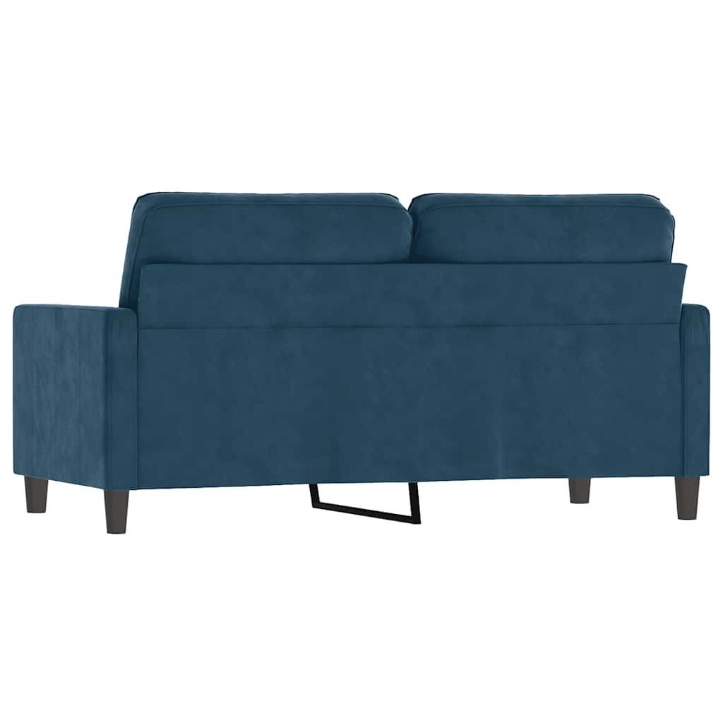 vidaXL Sofa 2-osobowa, niebieski, 140 cm, tapicerowana aksamitem