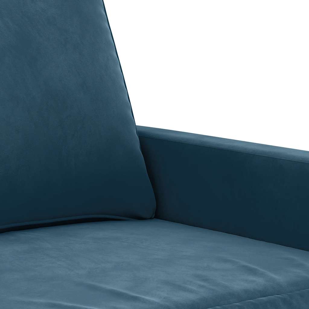 vidaXL Sofa 2-osobowa, niebieski, 140 cm, tapicerowana aksamitem