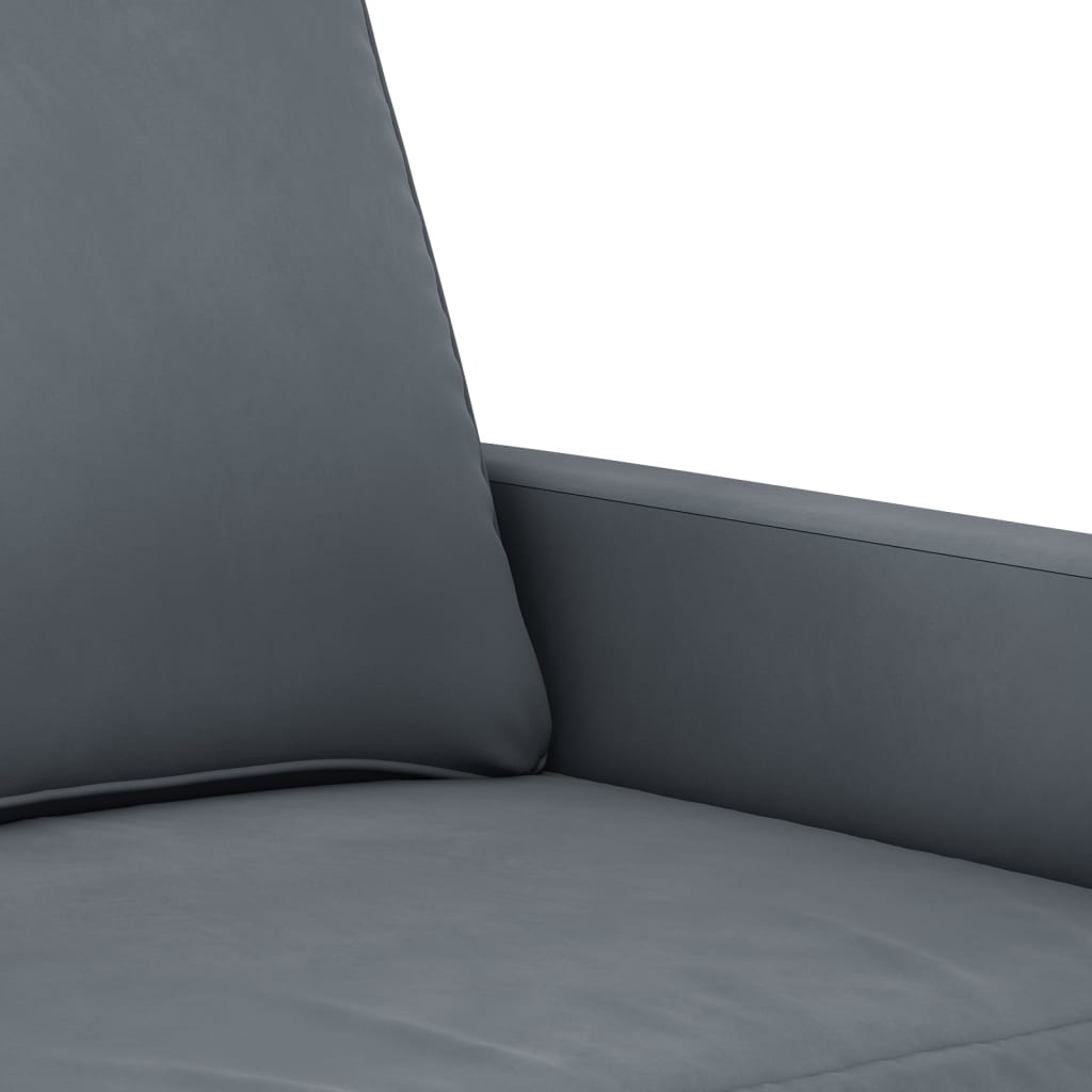 vidaXL Sofa 3-osobowa, ciemnoszara, 180 cm, obita aksamitem