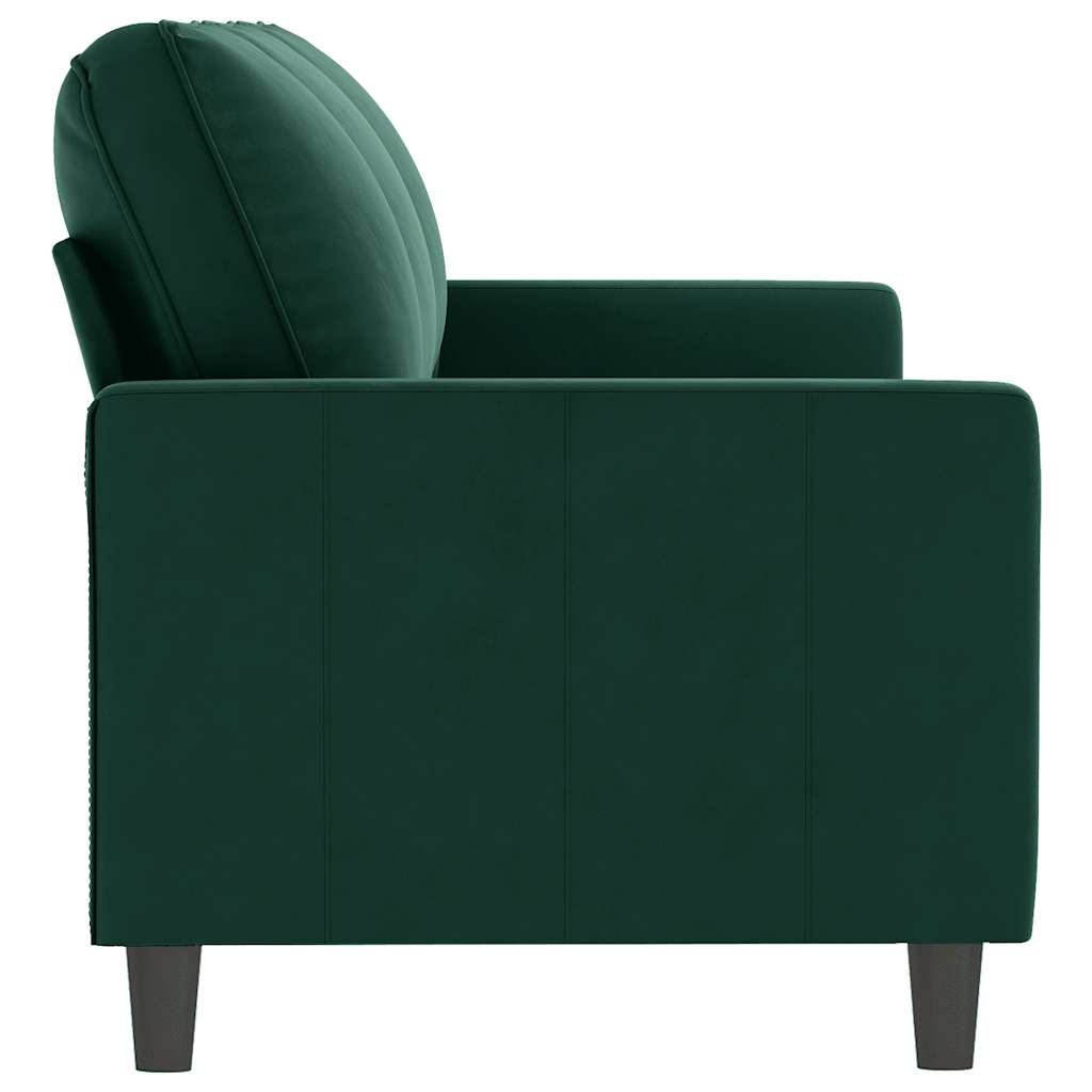 vidaXL Sofa 3-osobowa, ciemnozielony, 180 cm, obita aksamitem
