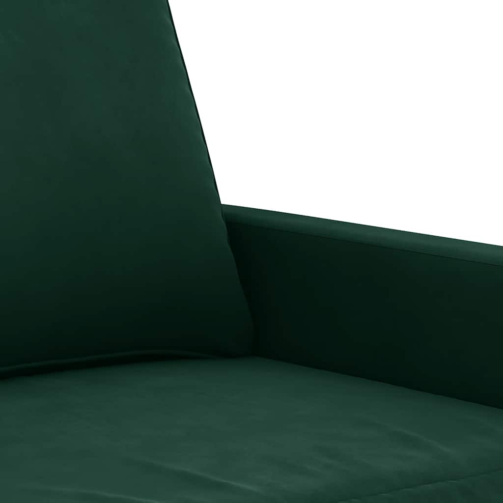 vidaXL Sofa 3-osobowa, ciemnozielony, 180 cm, obita aksamitem