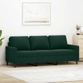 vidaXL Sofa 3-osobowa, ciemnozielony, 180 cm, obita aksamitem