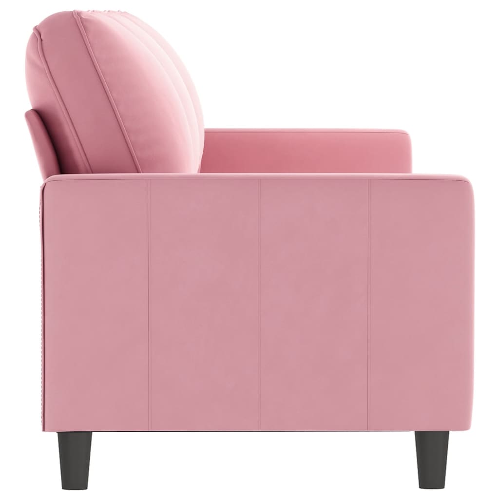 vidaXL Sofa 3-osobowa, różowa, 180 cm, obita aksamitem