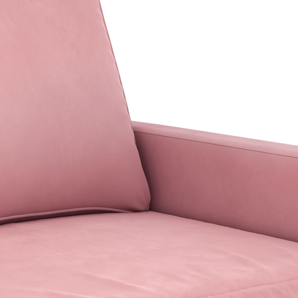vidaXL Sofa 3-osobowa, różowa, 180 cm, obita aksamitem