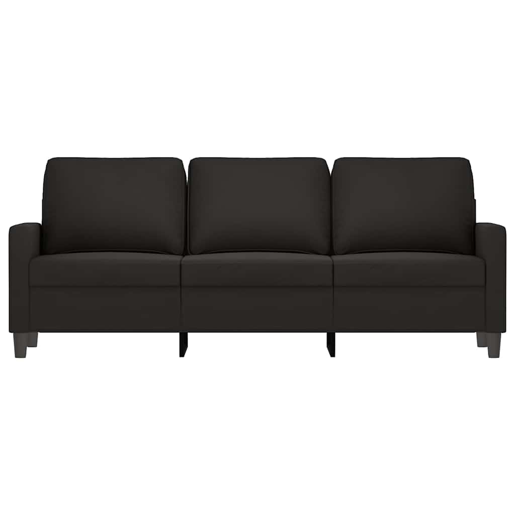 vidaXL Sofa 3-osobowa, czarny, 180 cm, tapicerowana aksamitem