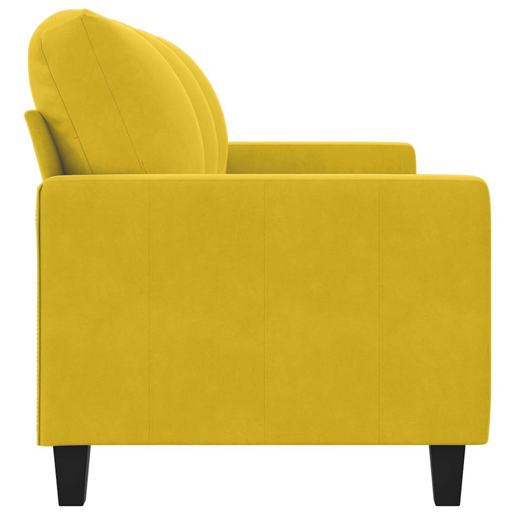 vidaXL Sofa 3-osobowa, żółty, 180 cm, tapicerowana aksamitem