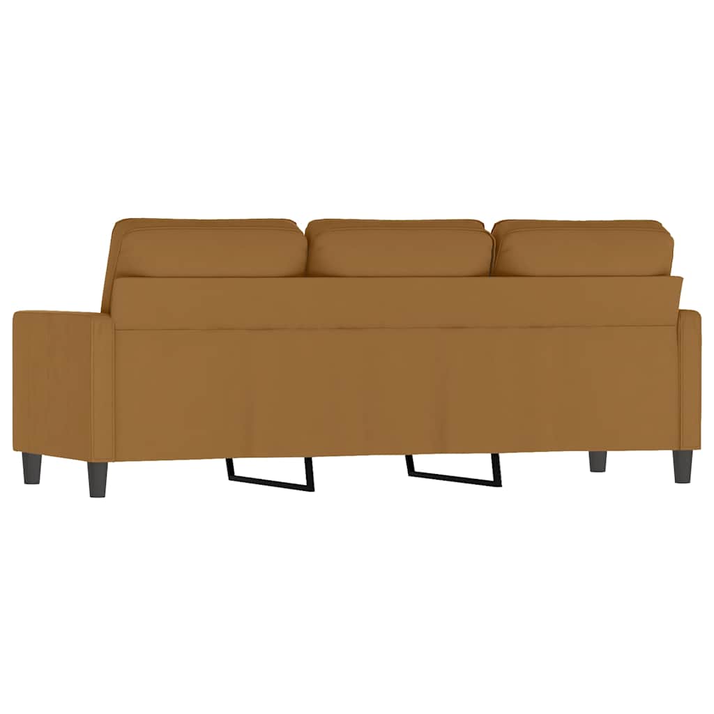 vidaXL Sofa 3-osobowa, brązowa, 180 cm, tapicerowana aksamitem