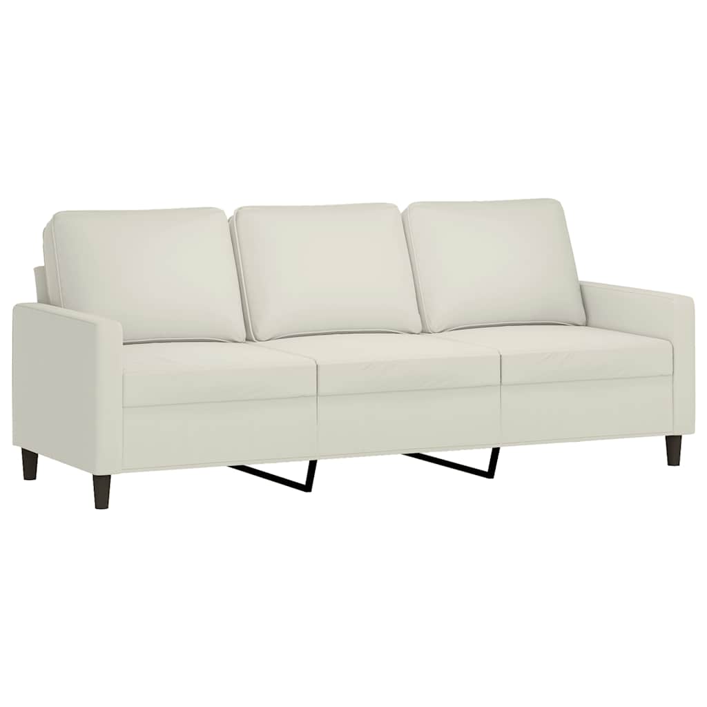 vidaXL Sofa 3-osobowa, kremowy, 180 cm, tapicerowana aksamitem