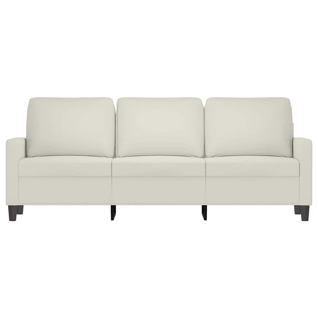 vidaXL Sofa 3-osobowa, kremowy, 180 cm, tapicerowana aksamitem