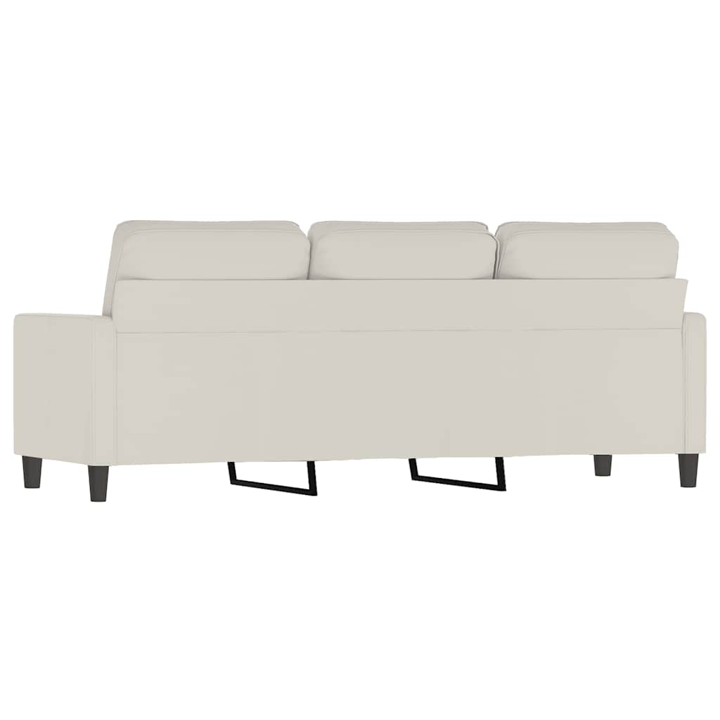 vidaXL Sofa 3-osobowa, kremowy, 180 cm, tapicerowana aksamitem