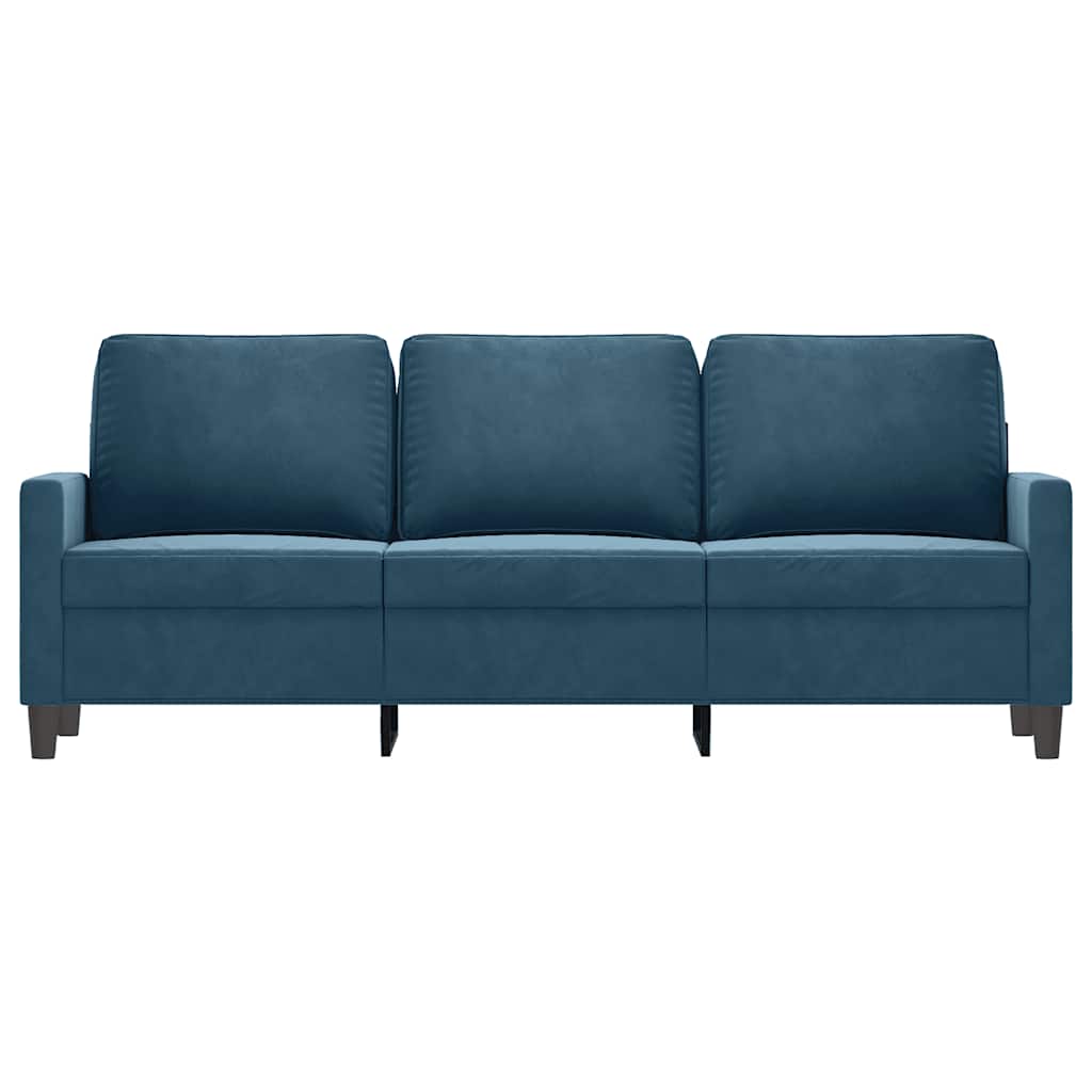 vidaXL Sofa 3-osobowa, niebieski, 180 cm, tapicerowana aksamitem