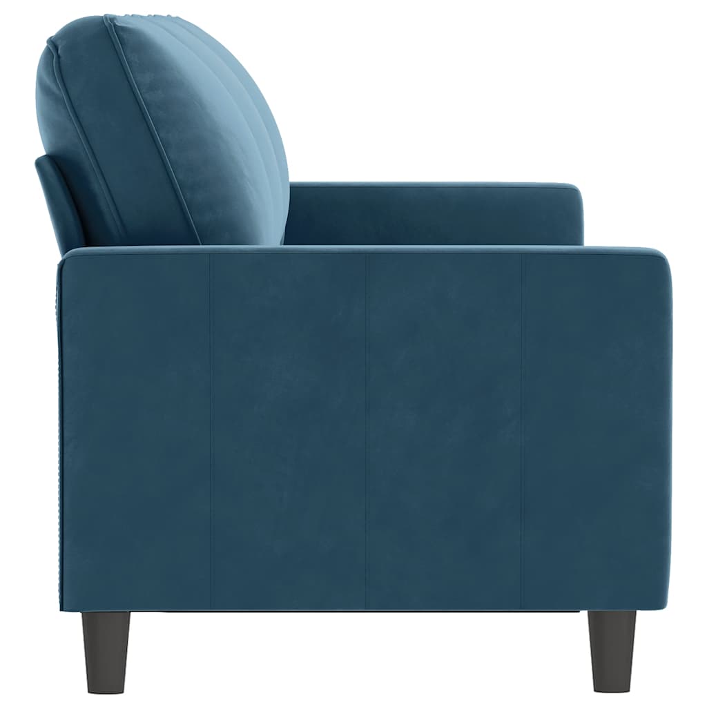 vidaXL Sofa 3-osobowa, niebieski, 180 cm, tapicerowana aksamitem