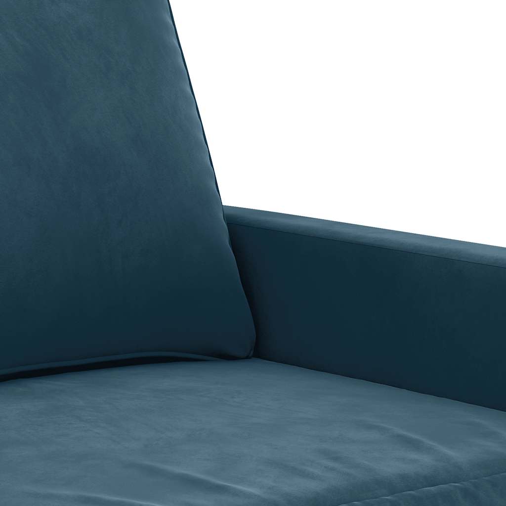 vidaXL Sofa 3-osobowa, niebieski, 180 cm, tapicerowana aksamitem