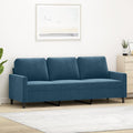 vidaXL Sofa 3-osobowa, niebieski, 180 cm, tapicerowana aksamitem