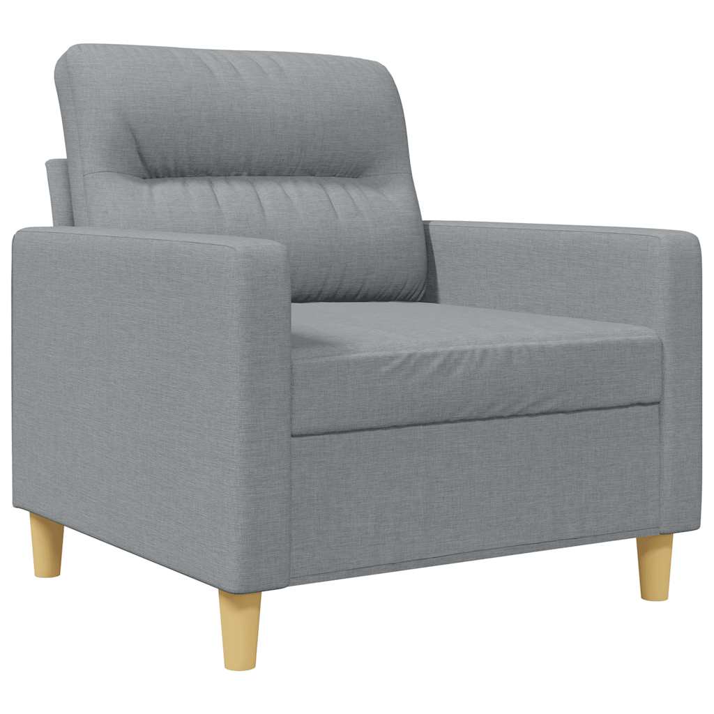 vidaXL Fotel, jasnoszary, 60 cm, obity tkaniną
