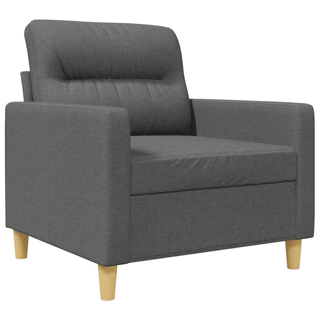 vidaXL Fotel, ciemnoszary, 60 cm, obity tkaniną