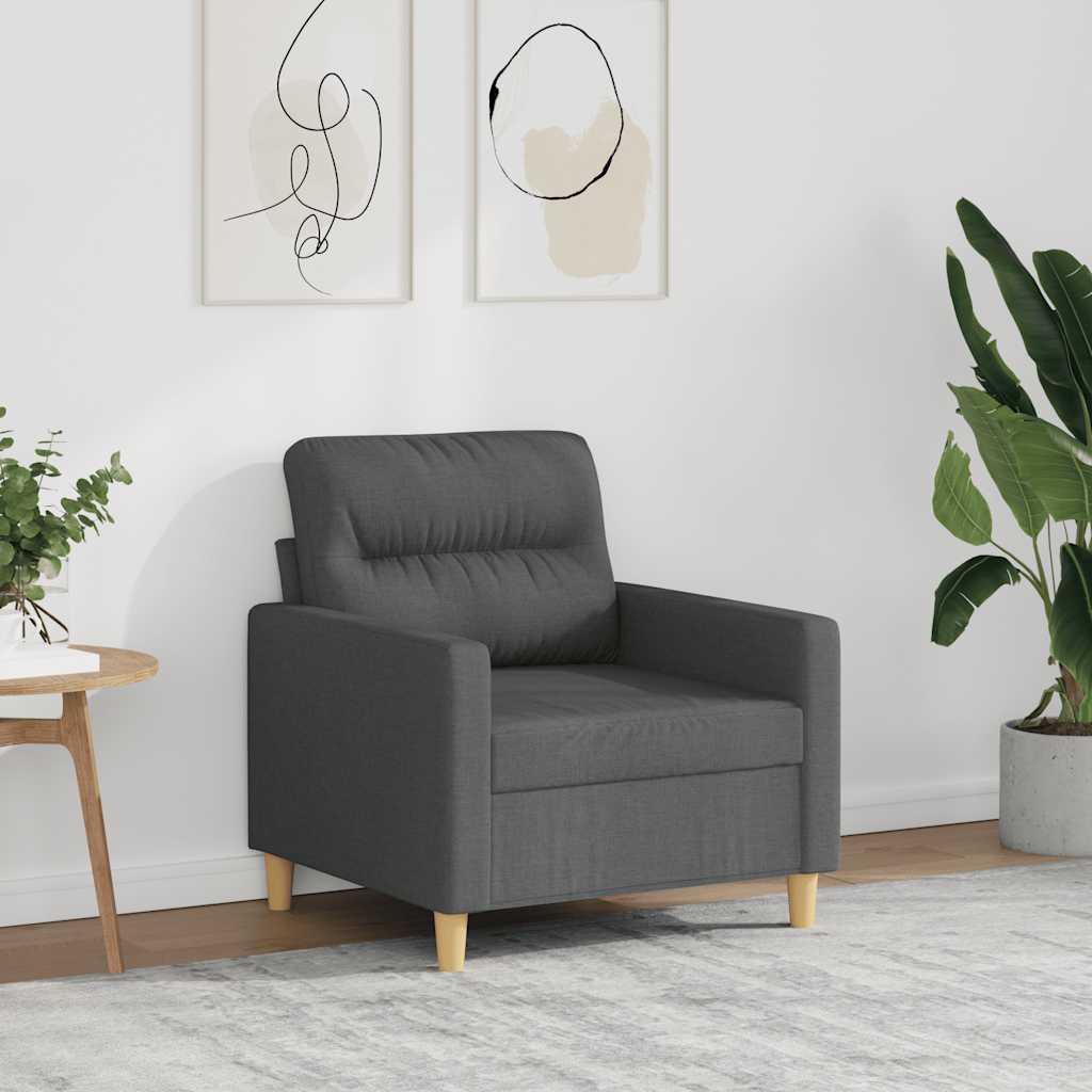 vidaXL Fotel, ciemnoszary, 60 cm, obity tkaniną