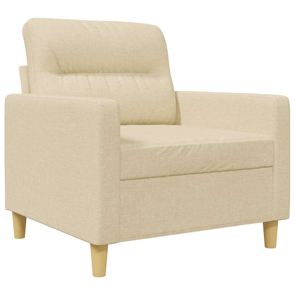 vidaXL Fotel, kremowy, 60 cm, obity tkaniną