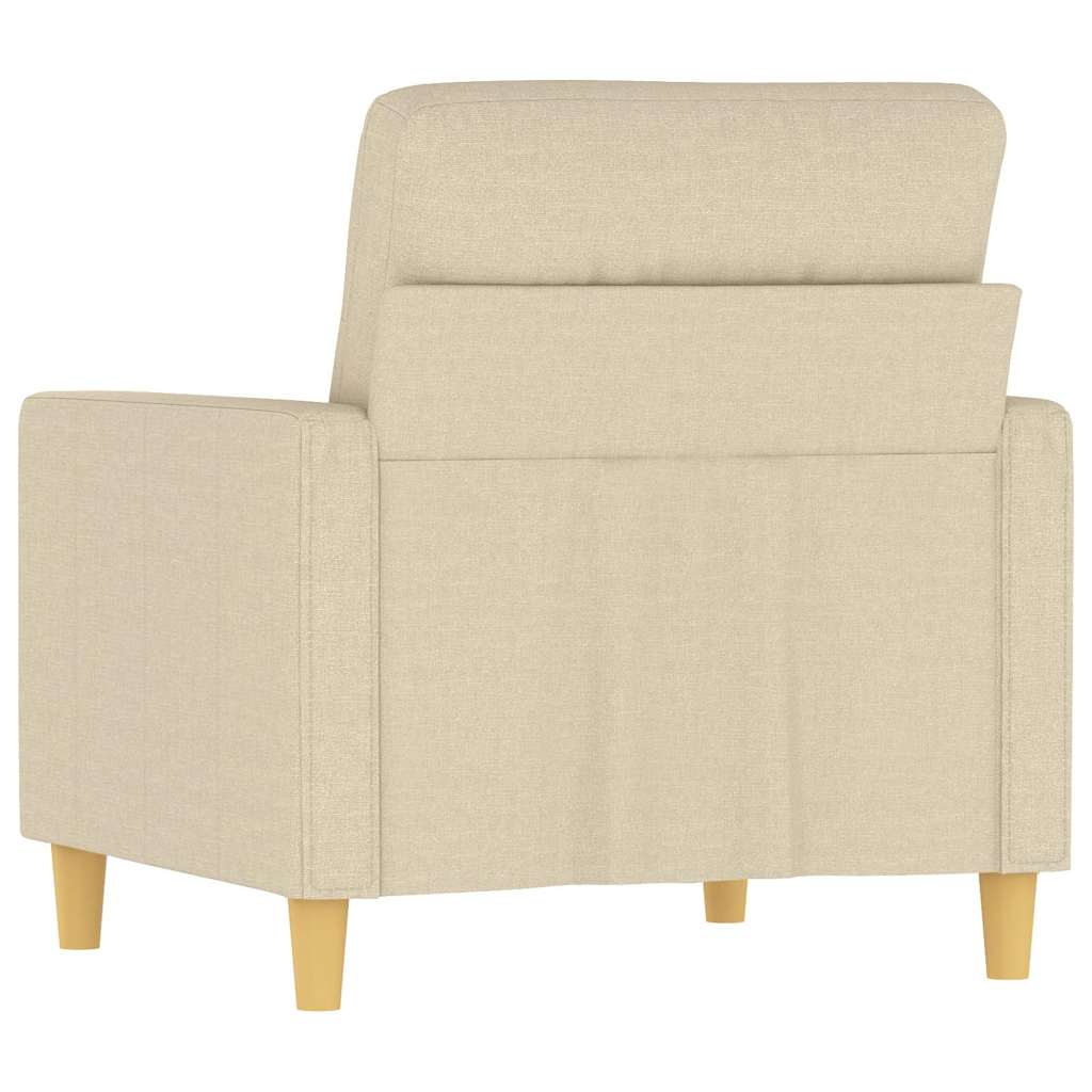 vidaXL Fotel, kremowy, 60 cm, obity tkaniną