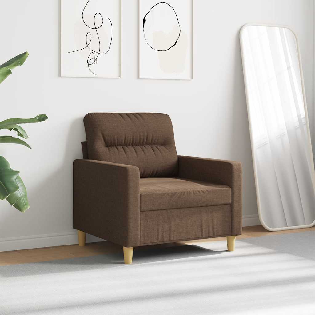 vidaXL Fotel, brązowy, 60 cm, obity tkaniną