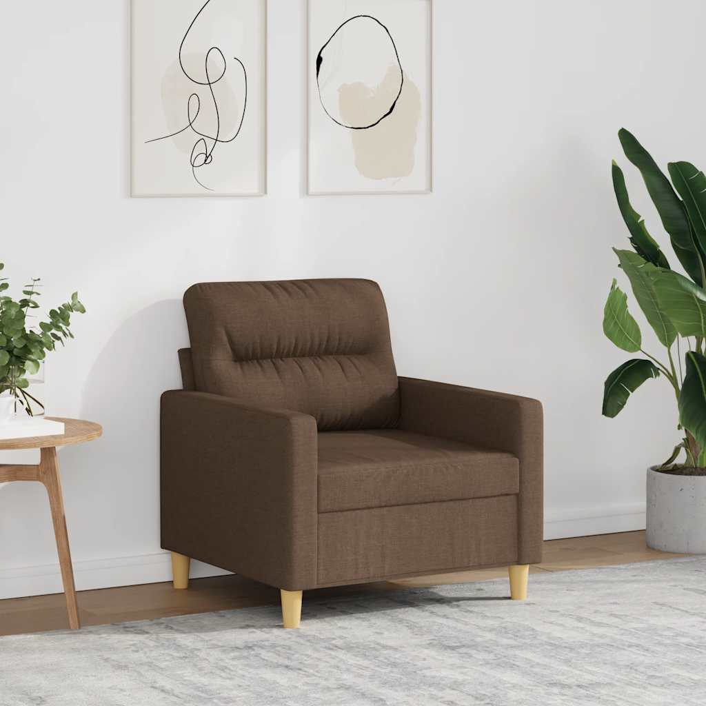 vidaXL Fotel, brązowy, 60 cm, obity tkaniną