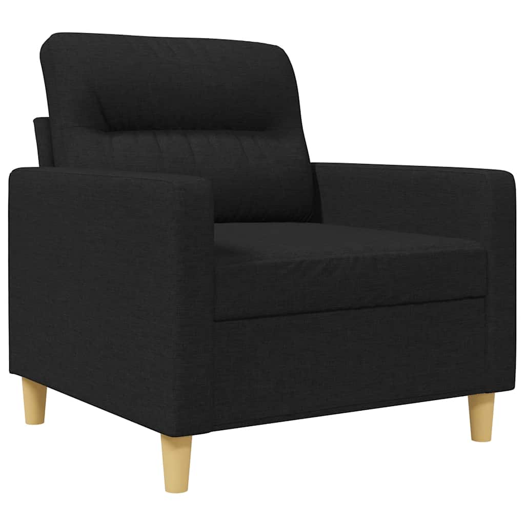 vidaXL Fotel, czarny, 60 cm, obity tkaniną