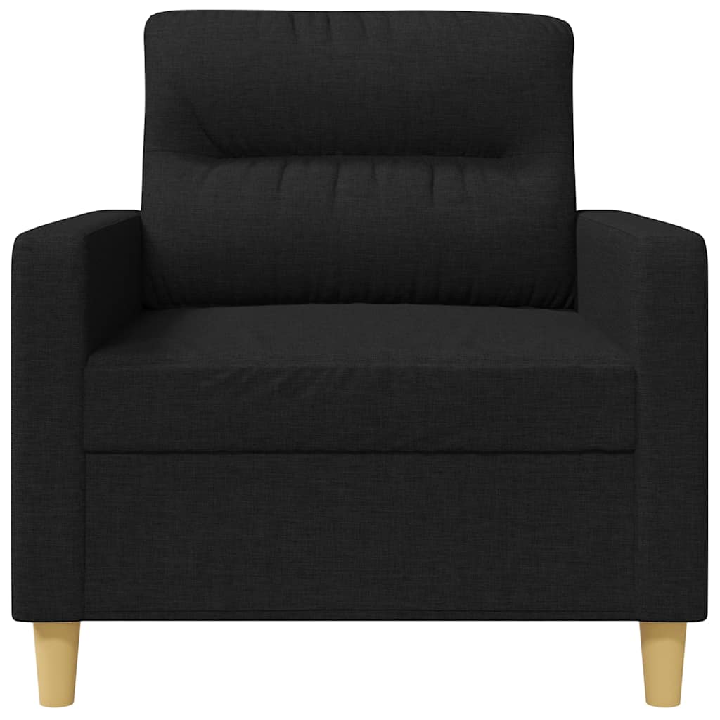 vidaXL Fotel, czarny, 60 cm, obity tkaniną