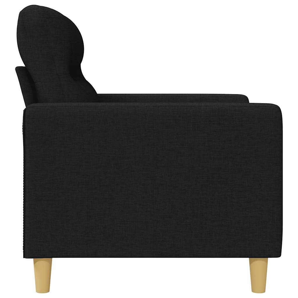 vidaXL Fotel, czarny, 60 cm, obity tkaniną