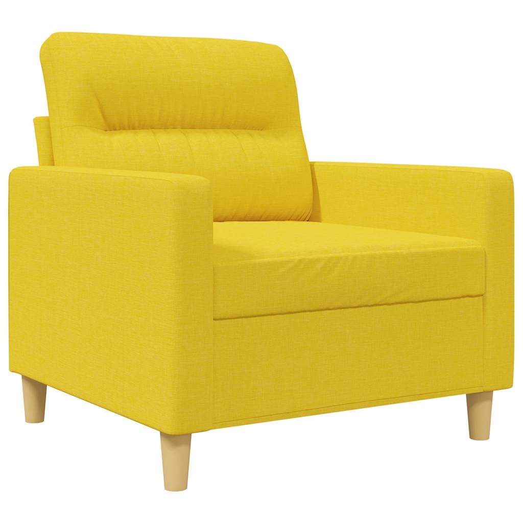 vidaXL Fotel, jasnożółty, 60 cm, obity tkaniną