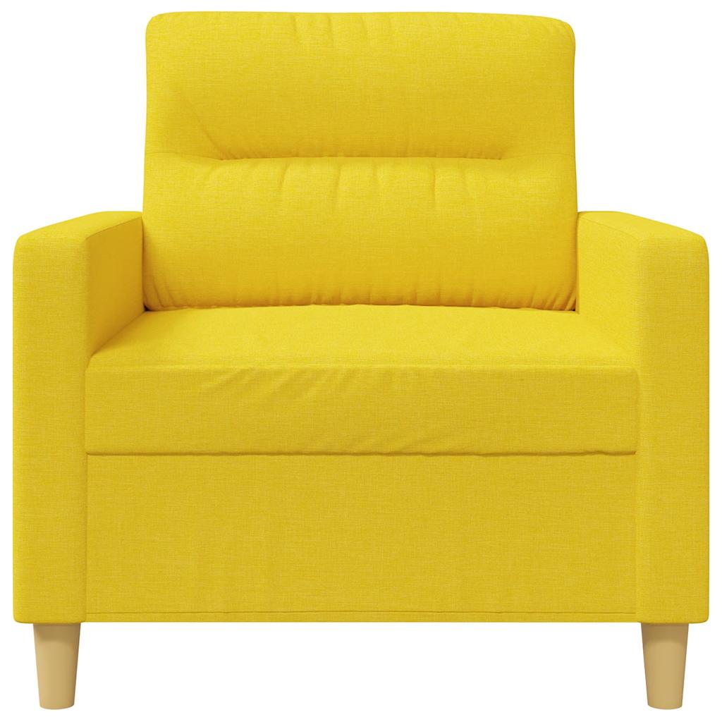 vidaXL Fotel, jasnożółty, 60 cm, obity tkaniną