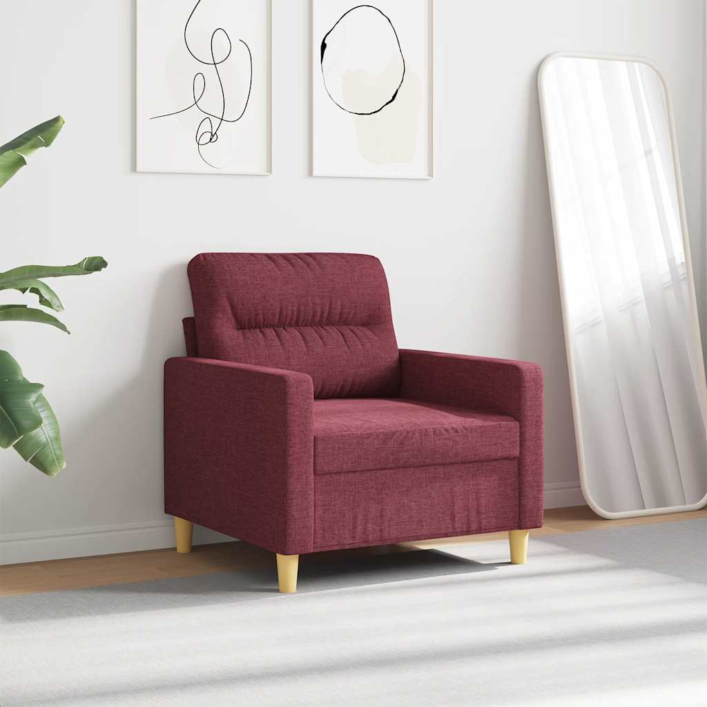 vidaXL Fotel, winna czerwień, 60 cm, obity tkaniną