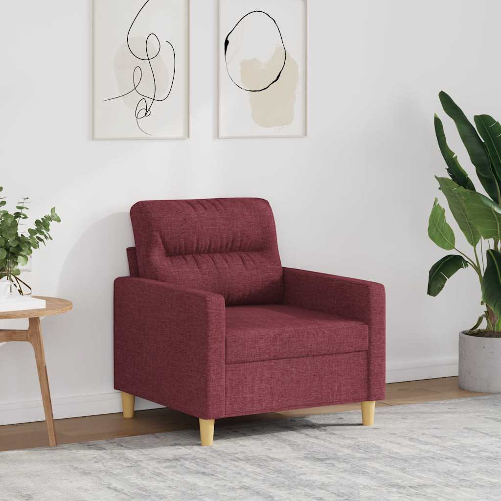 vidaXL Fotel, winna czerwień, 60 cm, obity tkaniną