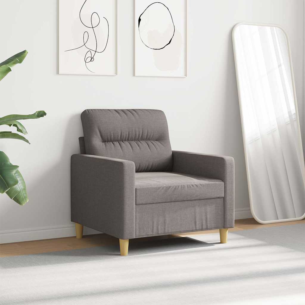 vidaXL Fotel, taupe, 60 cm, obity tkaniną